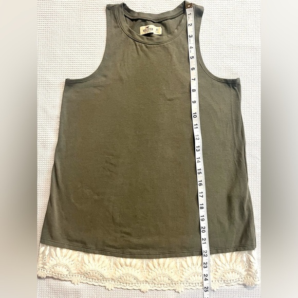 Hollister Women’s Olive Green Tank Top with Lace Hem Size XS - Picture 7 of 13